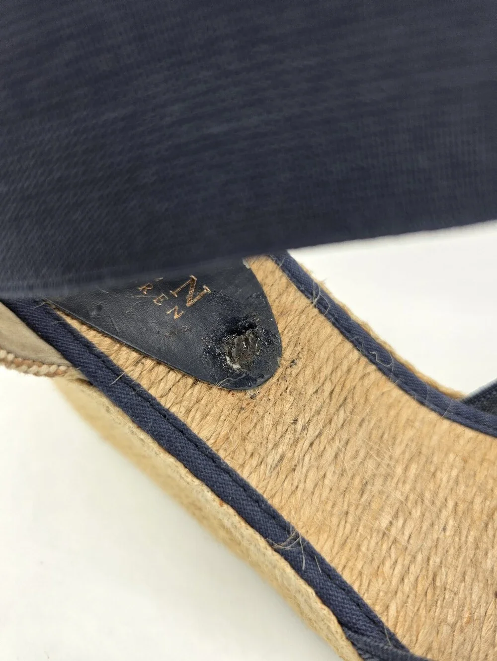 Lauren Ralph Lauren‎ Navy Espadrille Wedges Stripe Size 9.5